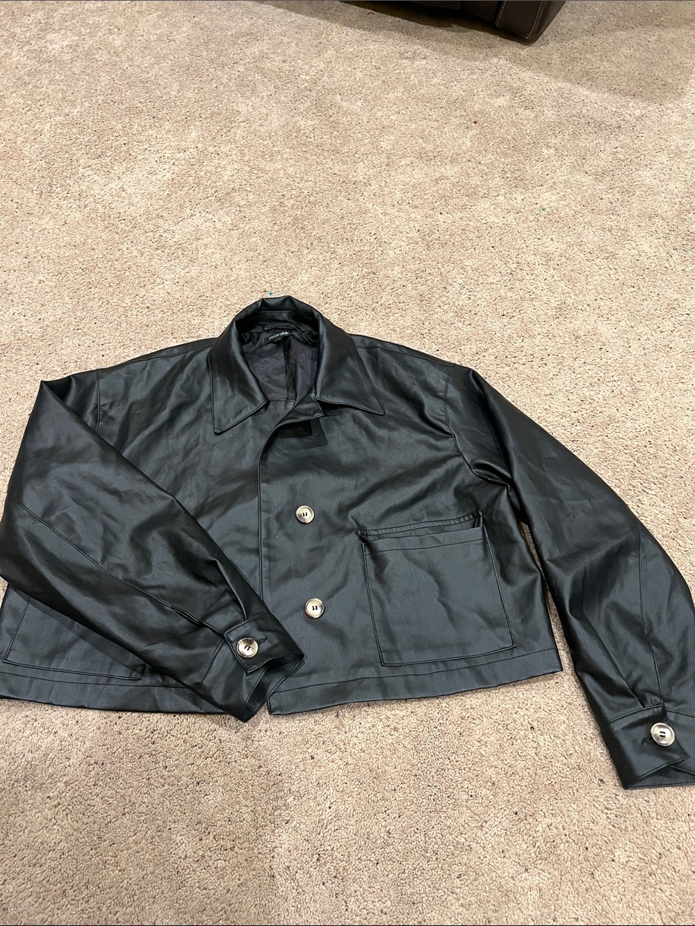 Papermoon Black Cropped Bomber Jacket